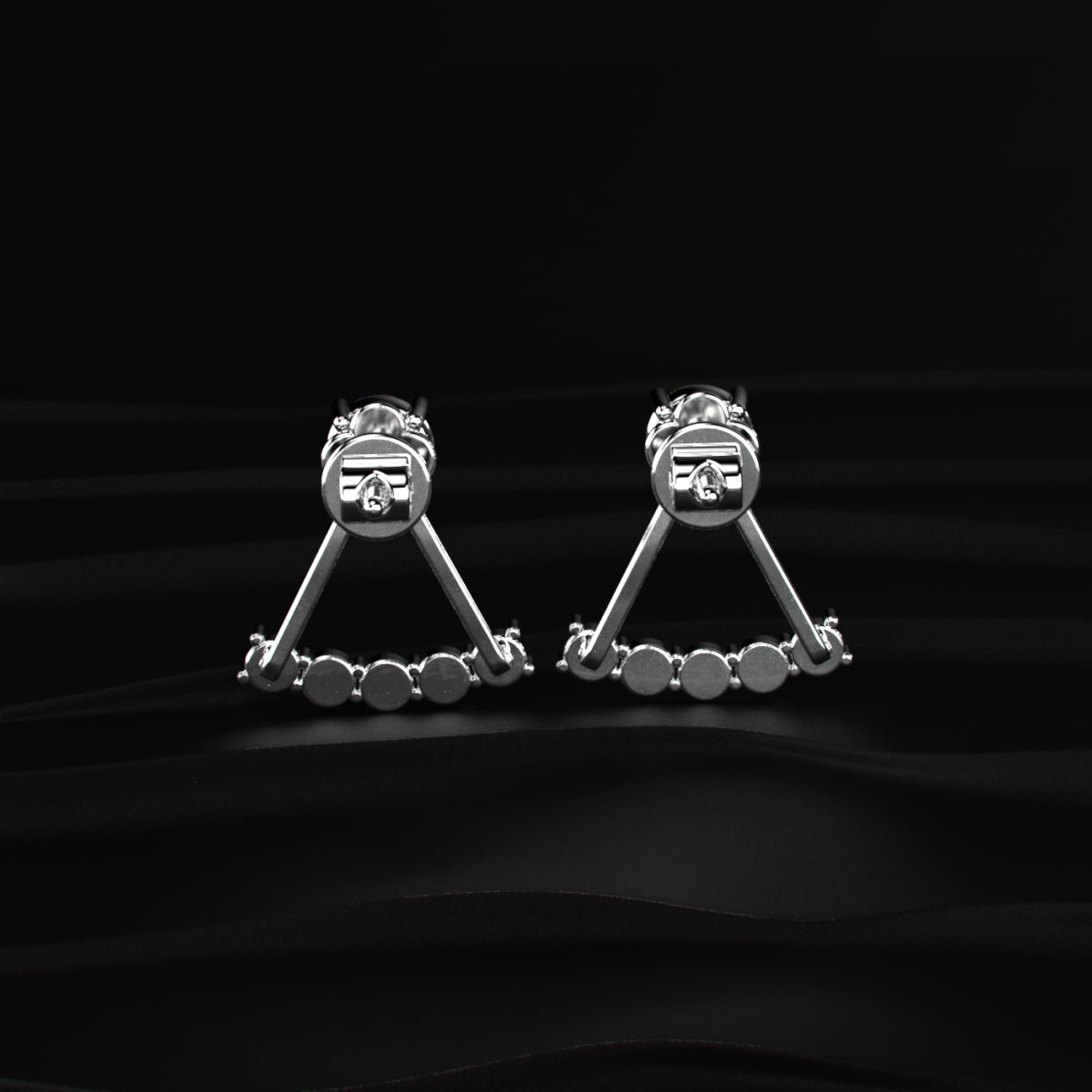 Round Diamond Ear Jacket Earring