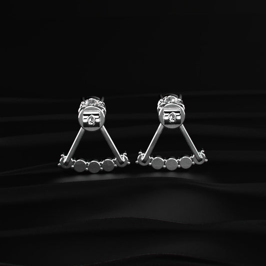 Round Diamond Ear Jacket Earring