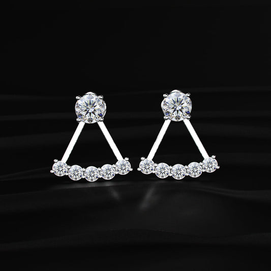 Round Diamond Ear Jacket Earring