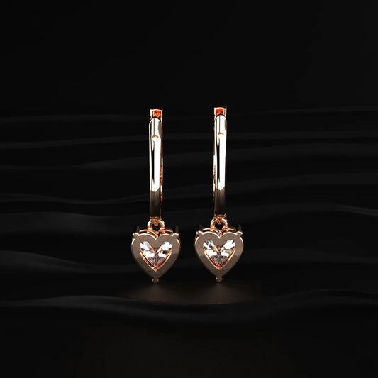 Heart Shape Lab Diamond Drop Earrings