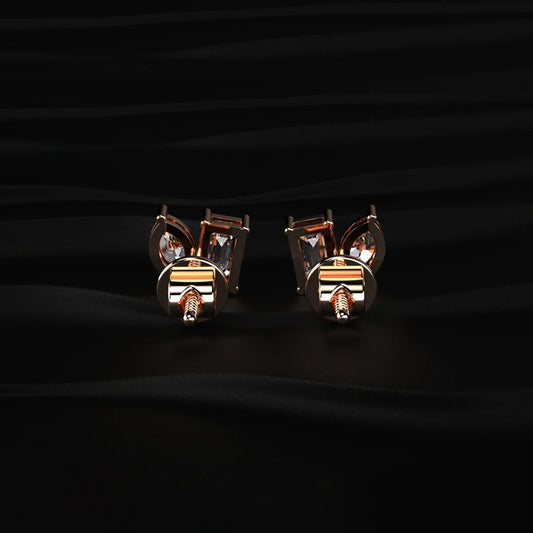 Marquise & Emerald Cut Lab Grown Diamond Toi et Moi Earrings