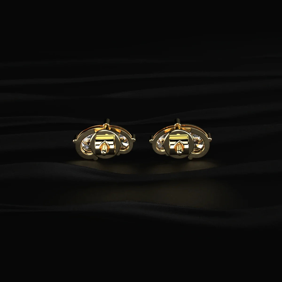Double Pear Shape Diamond Stud Earrings