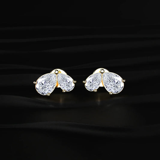 Double Pear Shape Diamond Stud Earrings