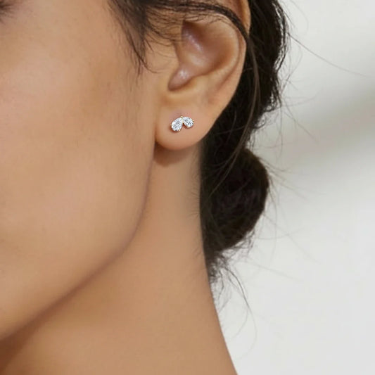 Double Pear Shape Diamond Stud Earrings