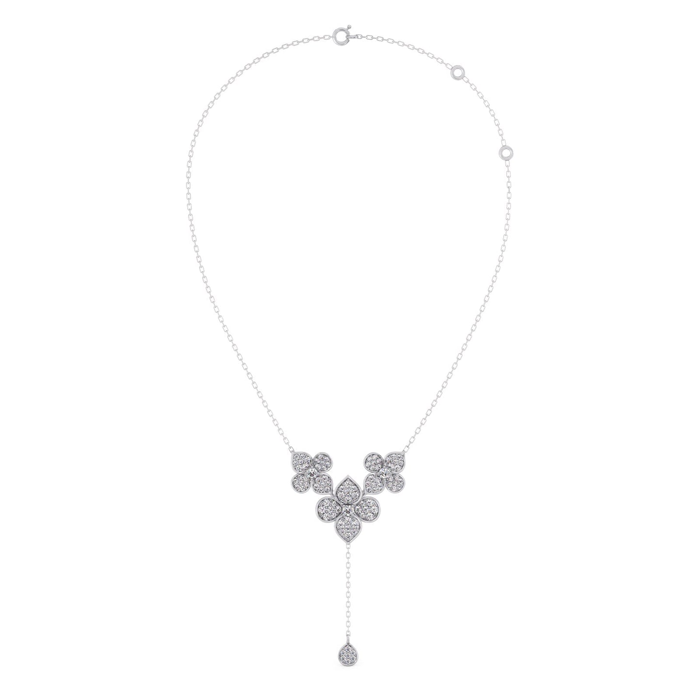 Cluster Diamond Flower Y-Necklace