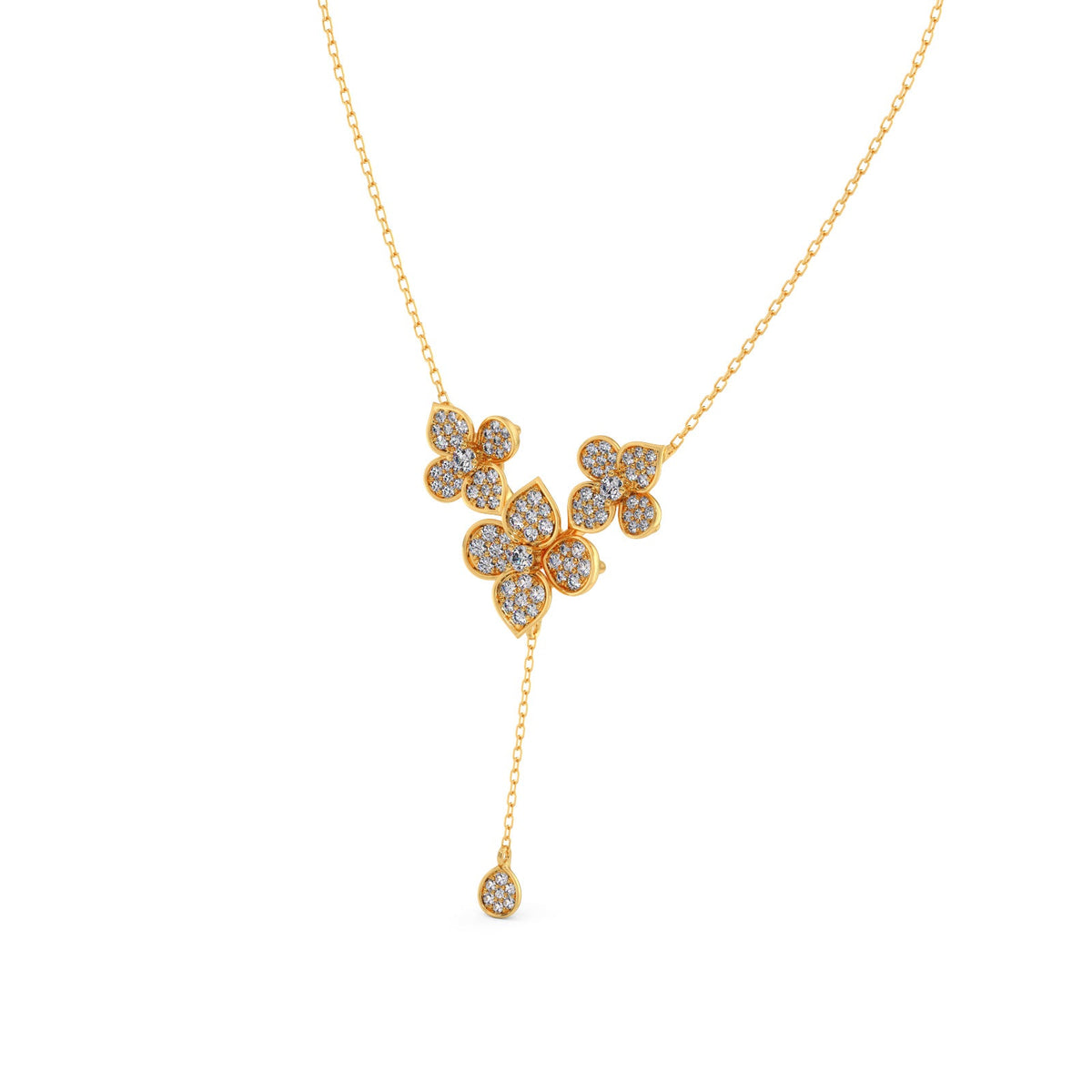 Cluster Diamond Flower Y-Necklace