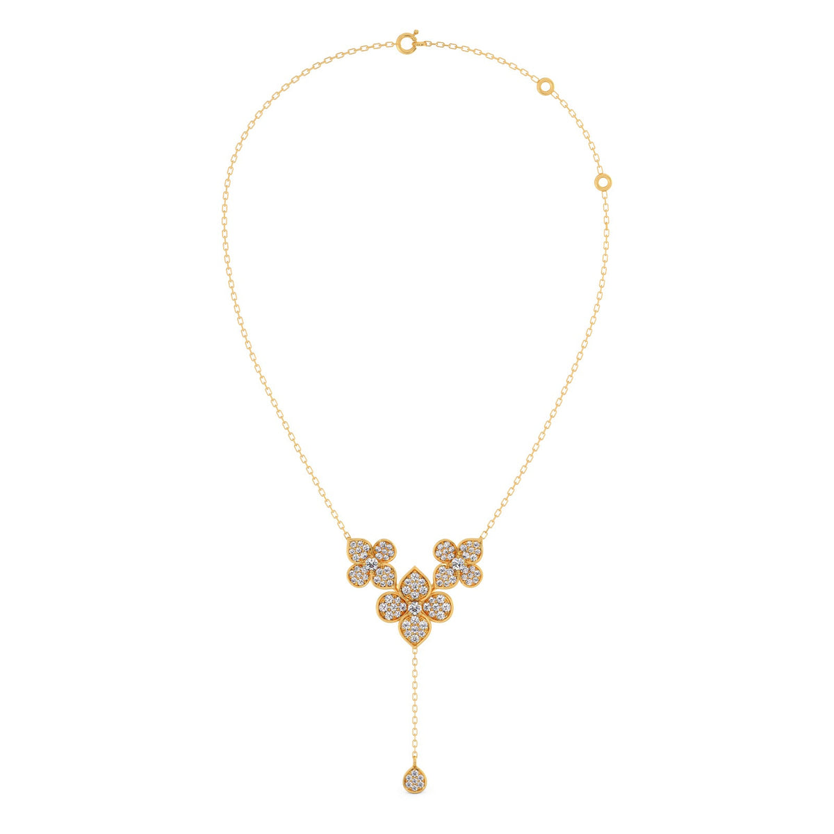 Cluster Diamond Flower Y-Necklace