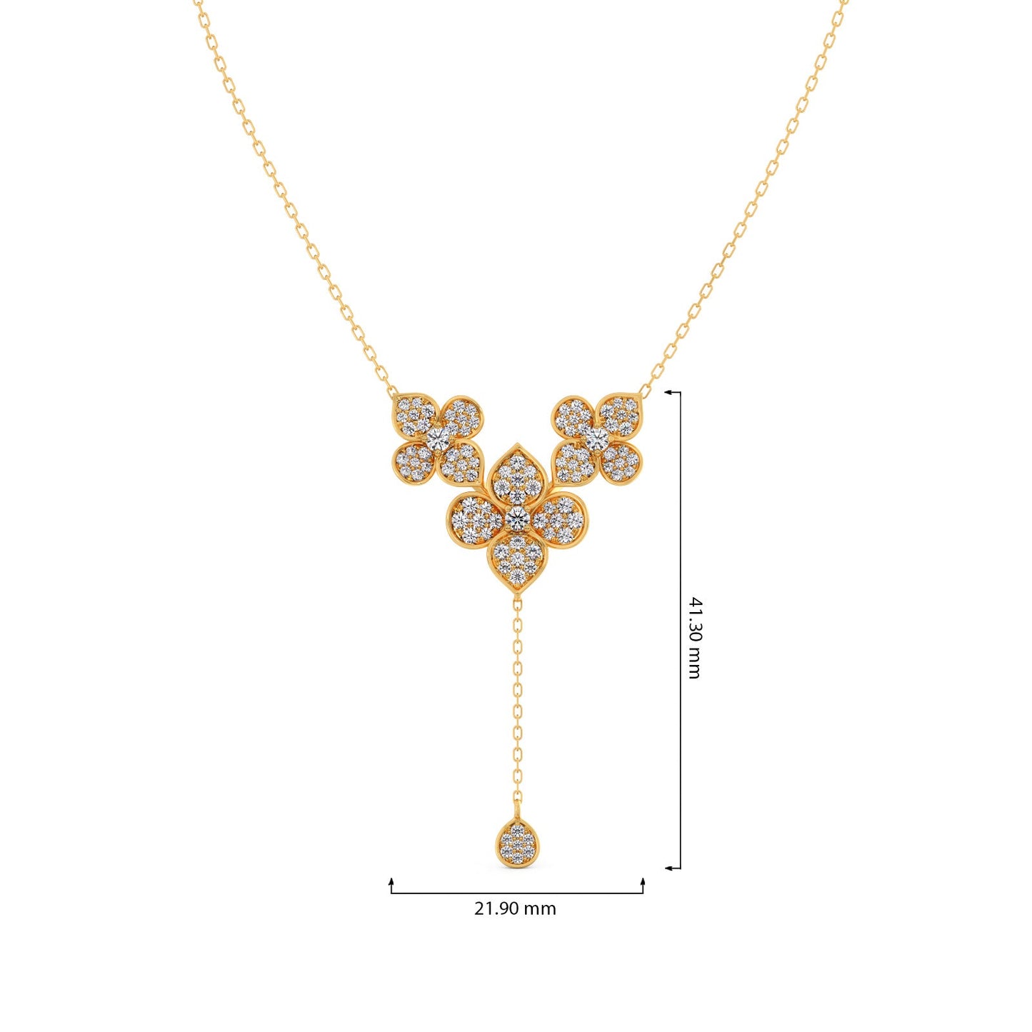 Cluster Diamond Flower Y-Necklace