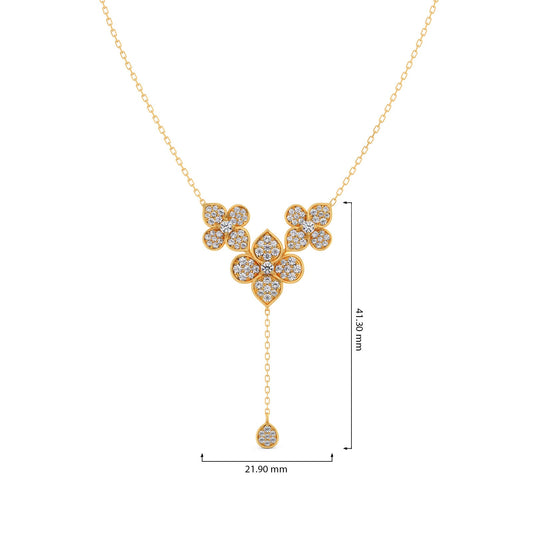 Cluster Diamond Flower Y-Necklace