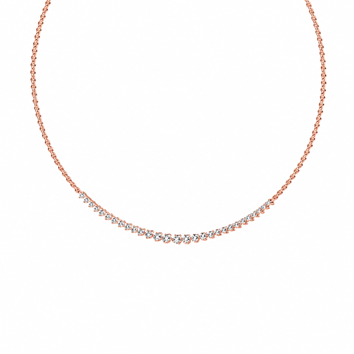 Graduated Line Diamond Necklace