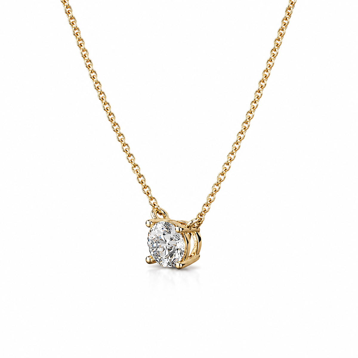 1ct Round Diamond Solitaire Necklace
