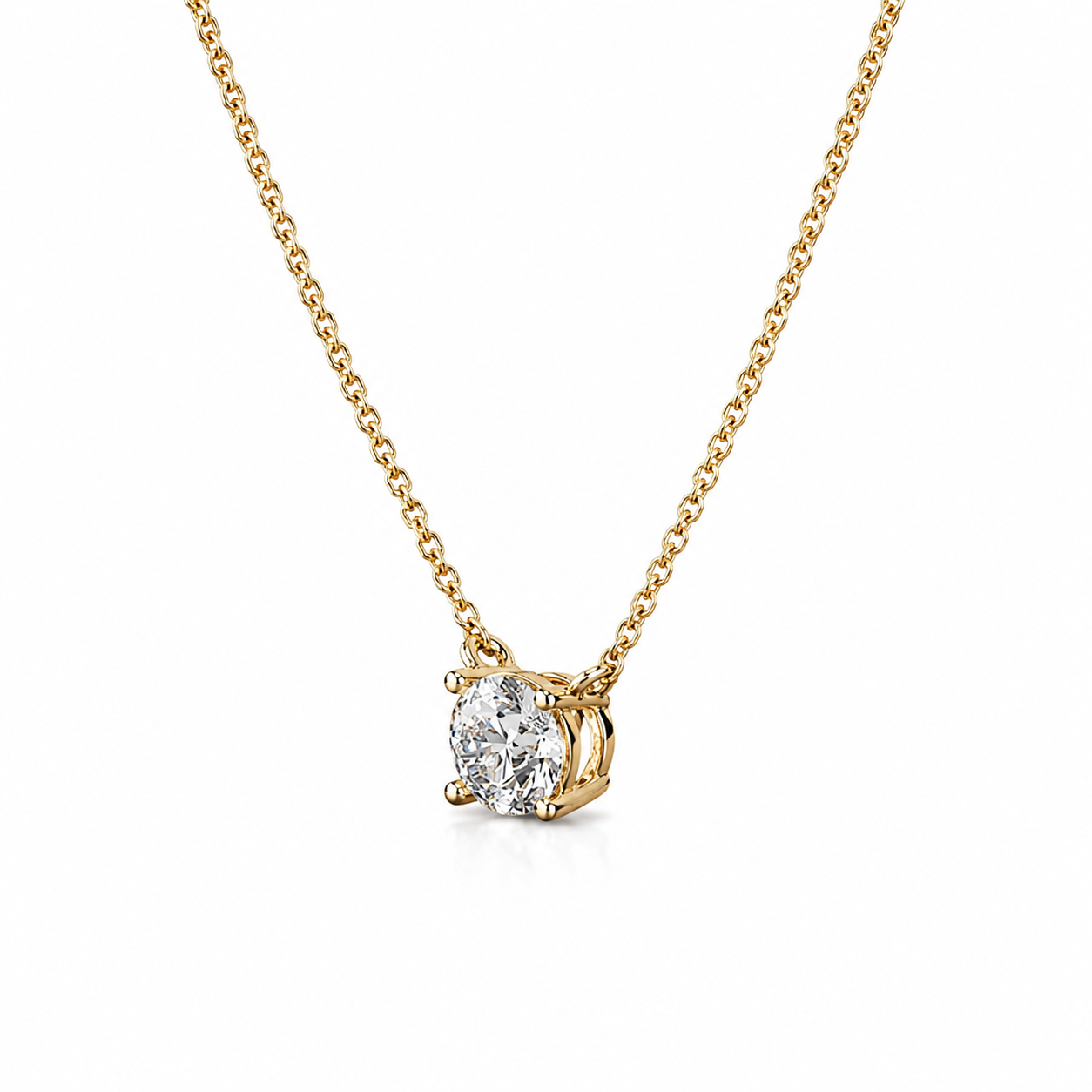 Round Diamond Solitaire Necklace