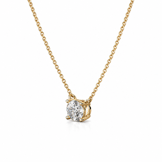 Round Diamond Solitaire Necklace