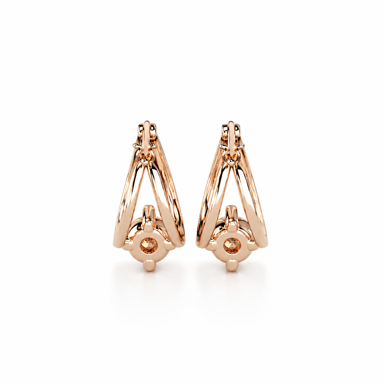 Round Diamond Hoop Earrings