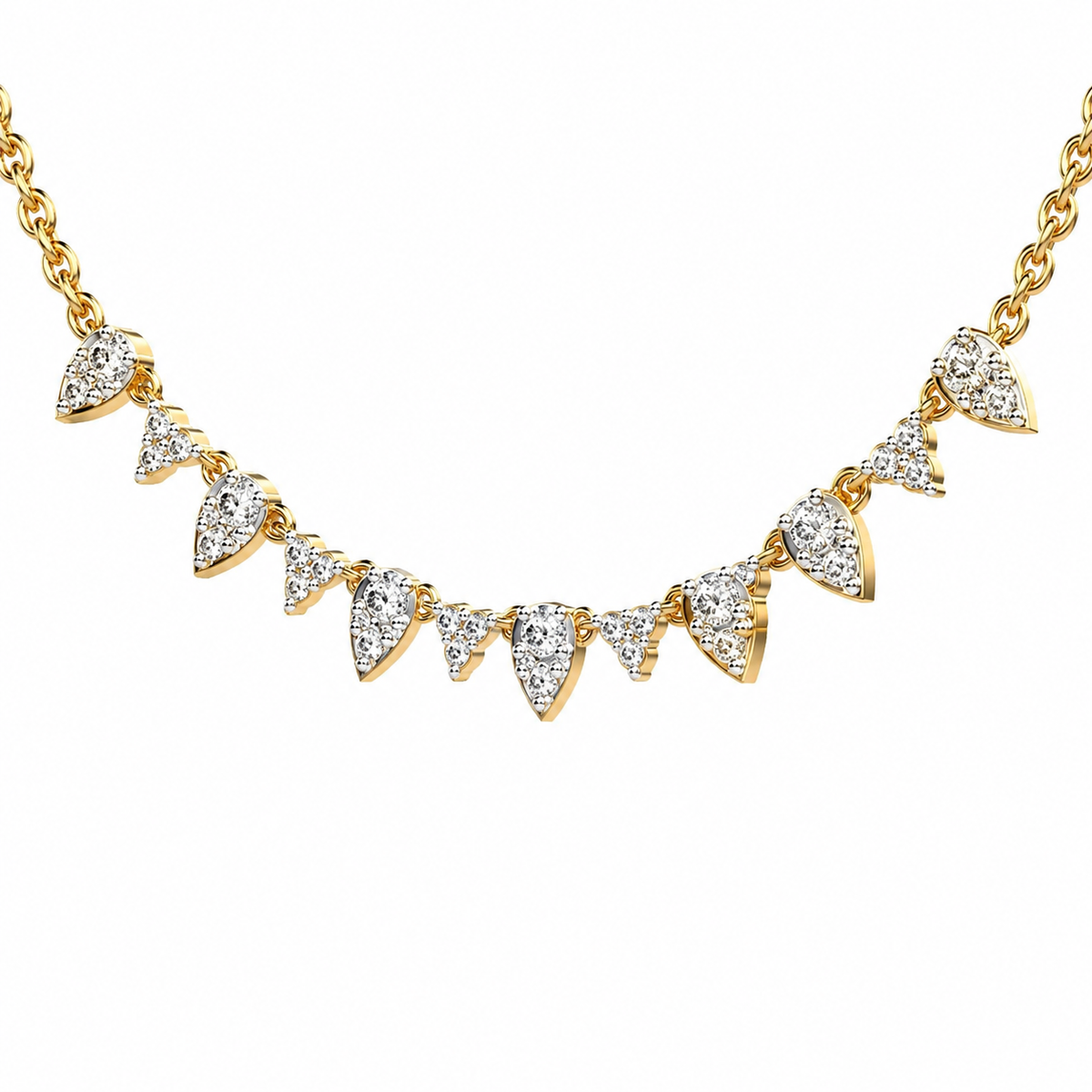 Stacked Grace Pear Diamond Necklace