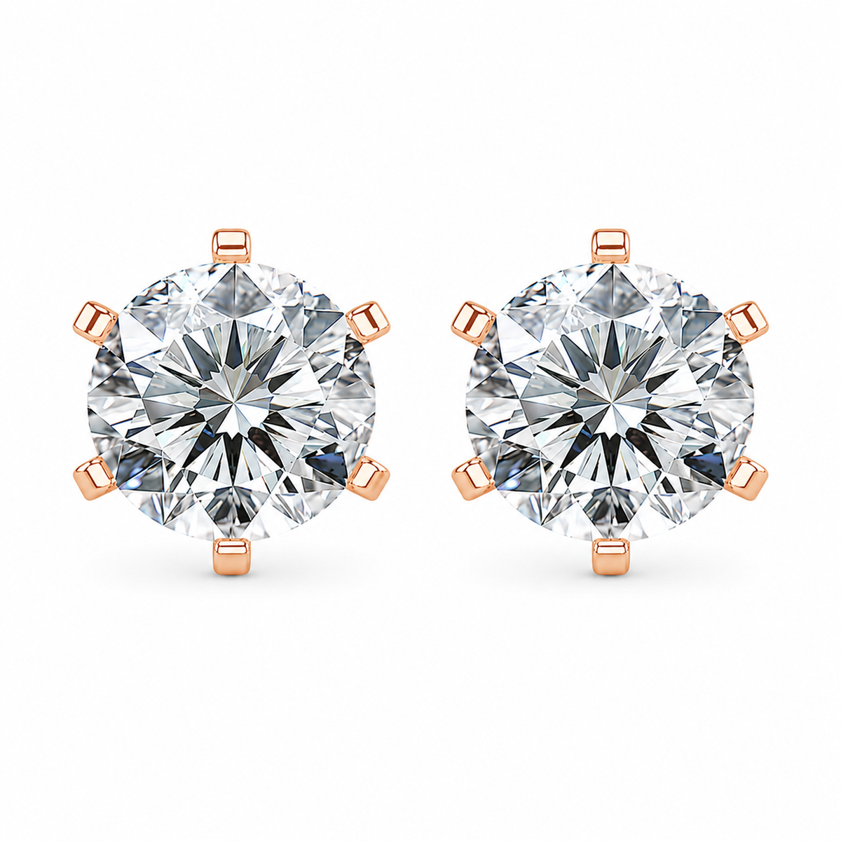 1 Carat Round Solitaire Stud