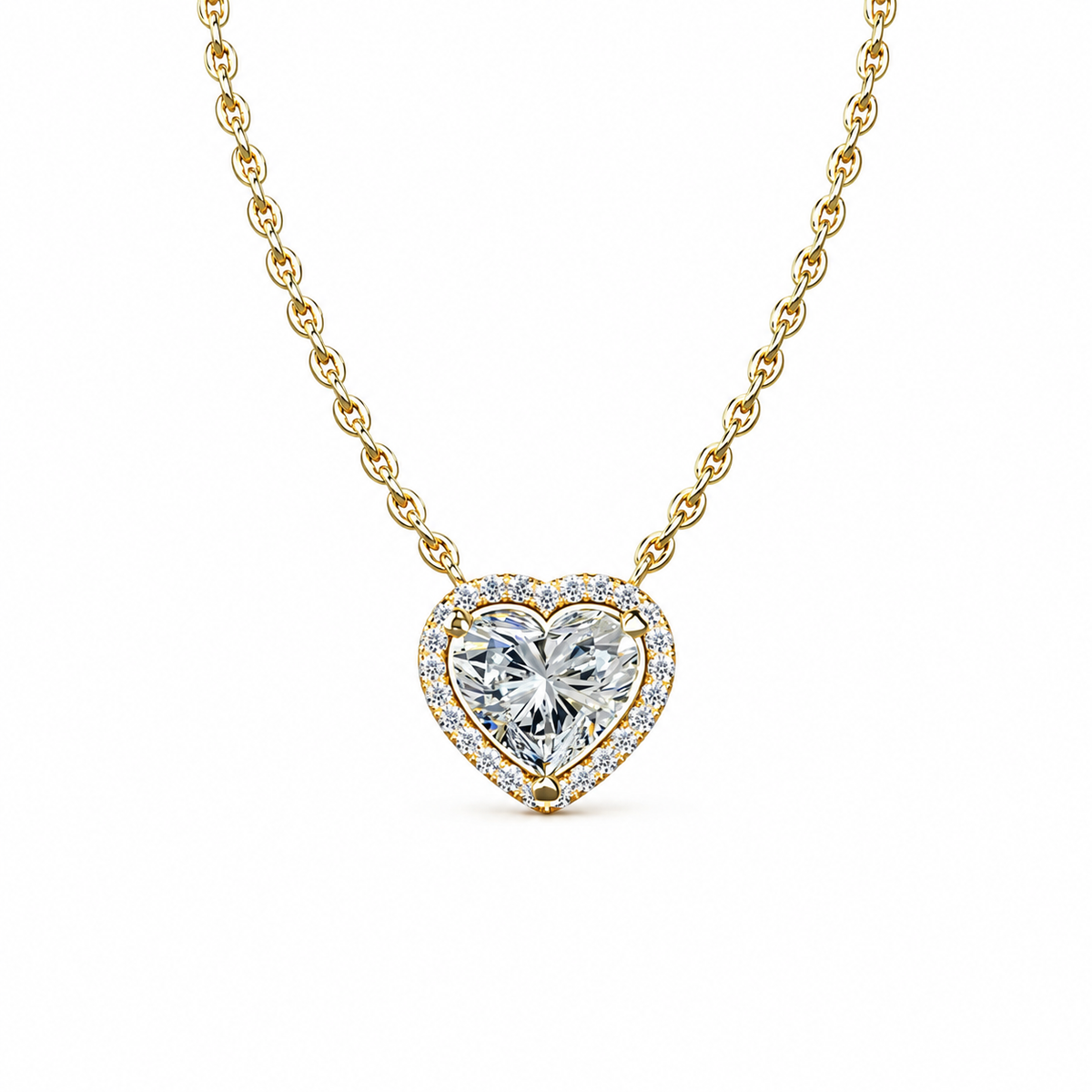 Heart Diamond Halo Pendant