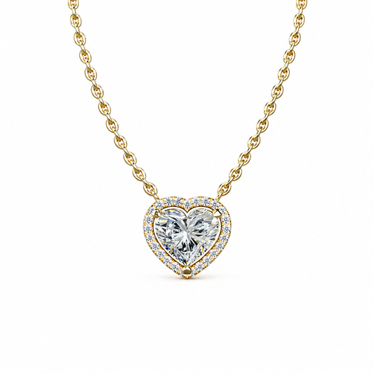 Heart Diamond Halo Pendant