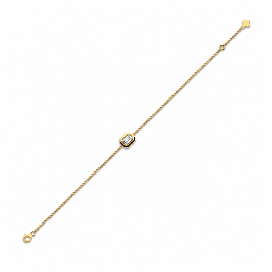 Minimal Everyday Emerald Diamond Bracelet