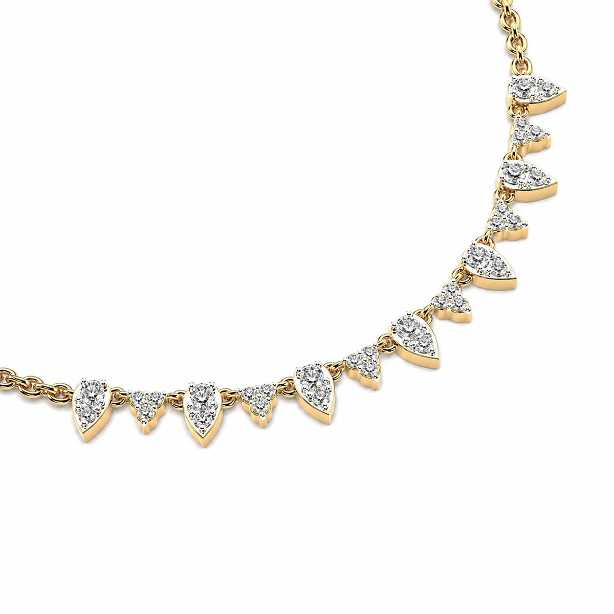 Stacked Grace Pear Diamond Necklace