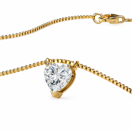 Heart Shaped Solitaire Necklace