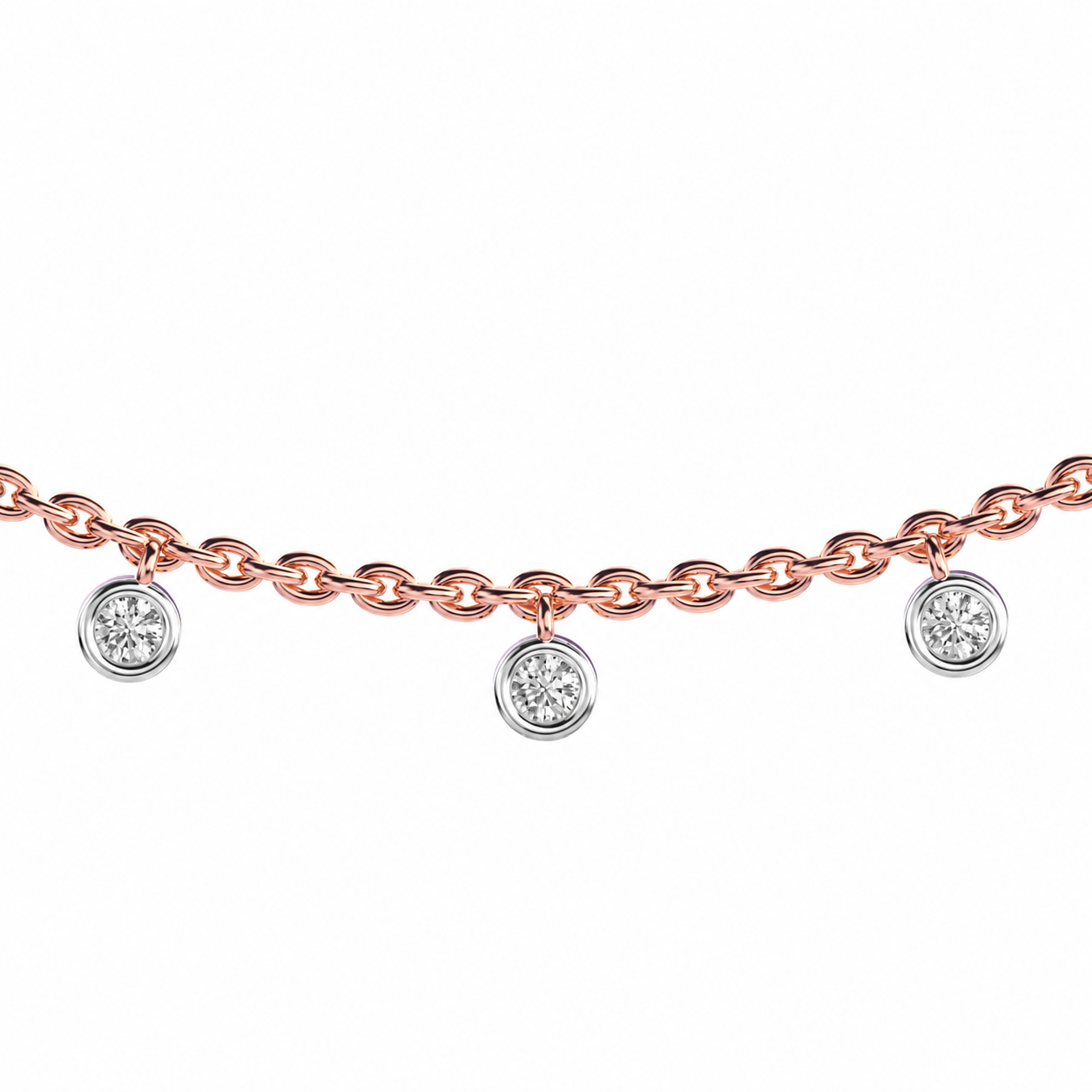 Beaded Elegance Diamond Pendant with Chain