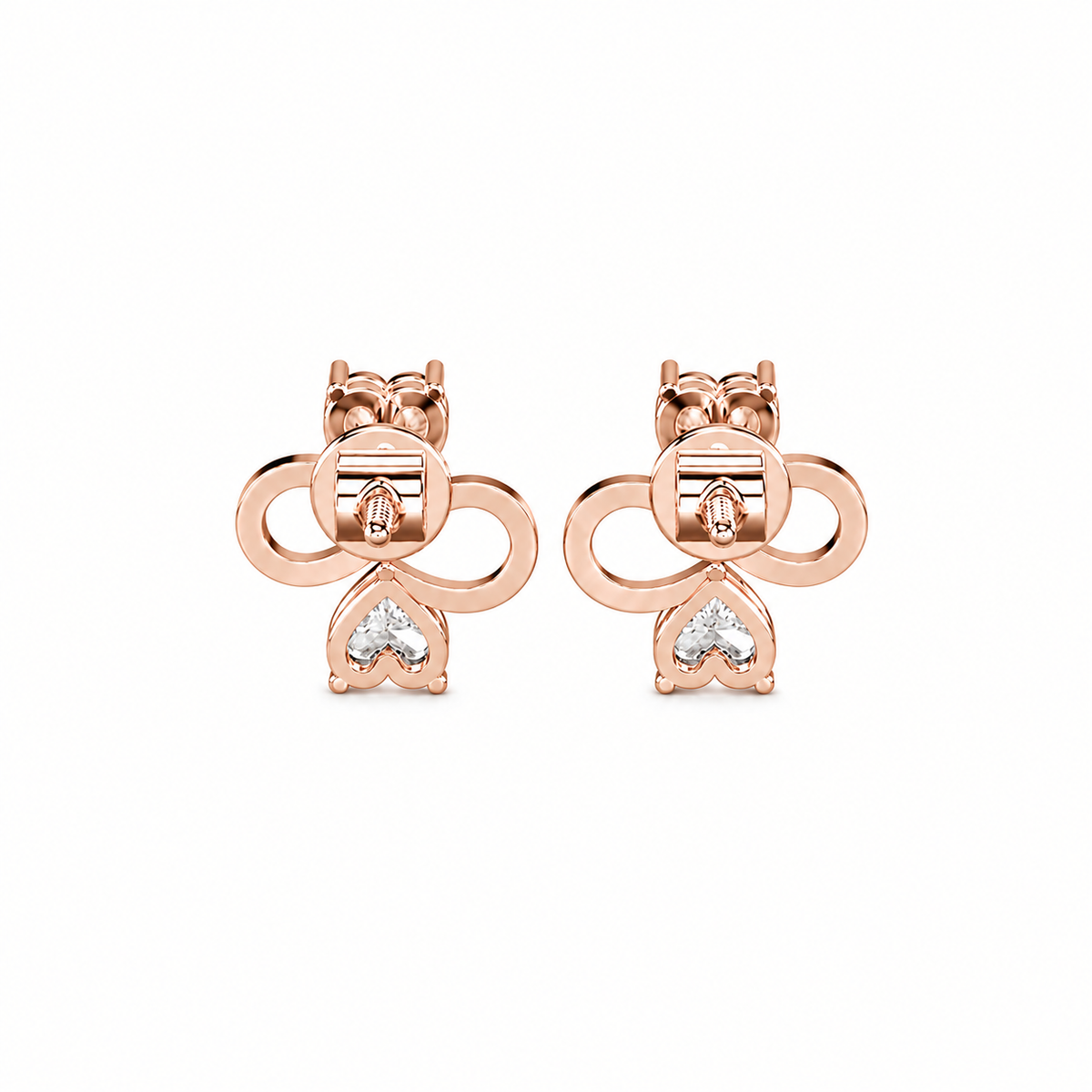 Heart Shape Diamond Infinity Studs