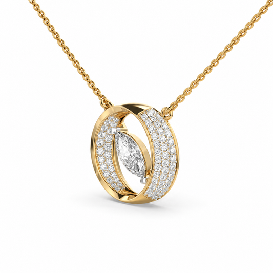 Marquise Orbit Diamond Necklace