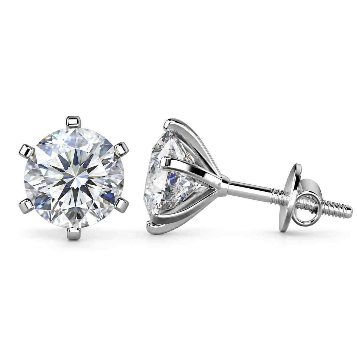 1 Carat Round Solitaire Stud