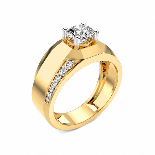 Minimal Brilliance Men's Diamond Band Ring