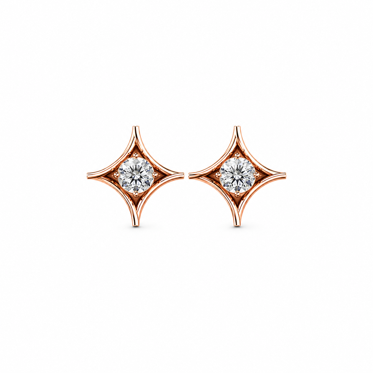 Round Shape Diamond Star Stud