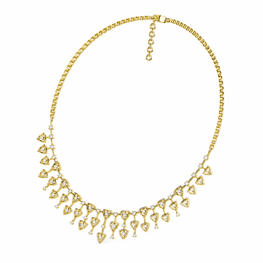 Aurora Triangle Diamond Cascade Necklace