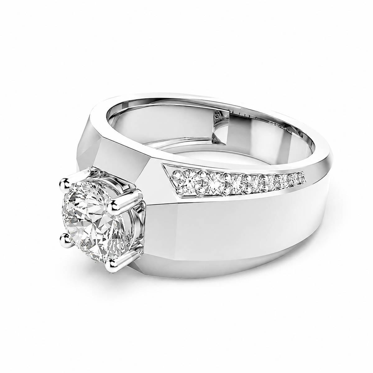 Minimal Brilliance Men's Diamond Band Ring