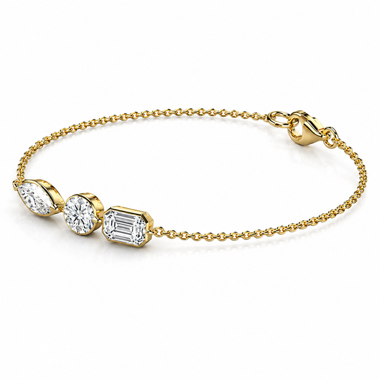 Three Stone Diamond Everyday Bracelet