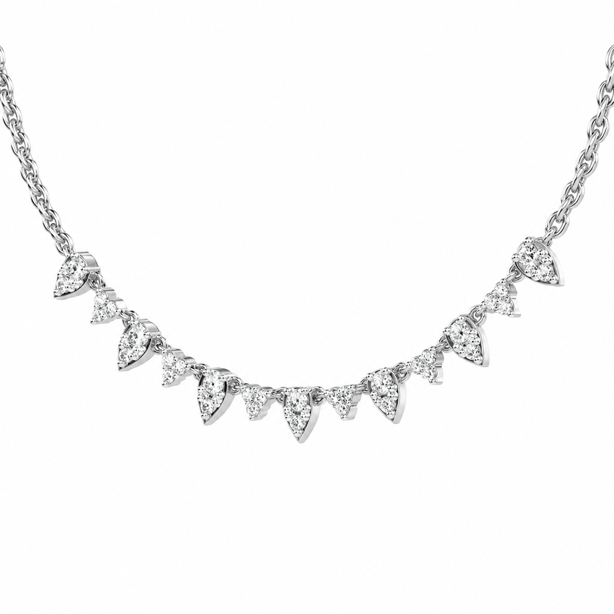 Stacked Grace Pear Diamond Necklace