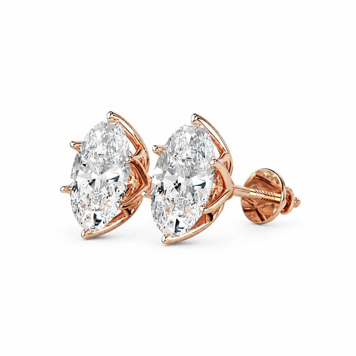 Lotus Radiance with Oval Solitaire Stud