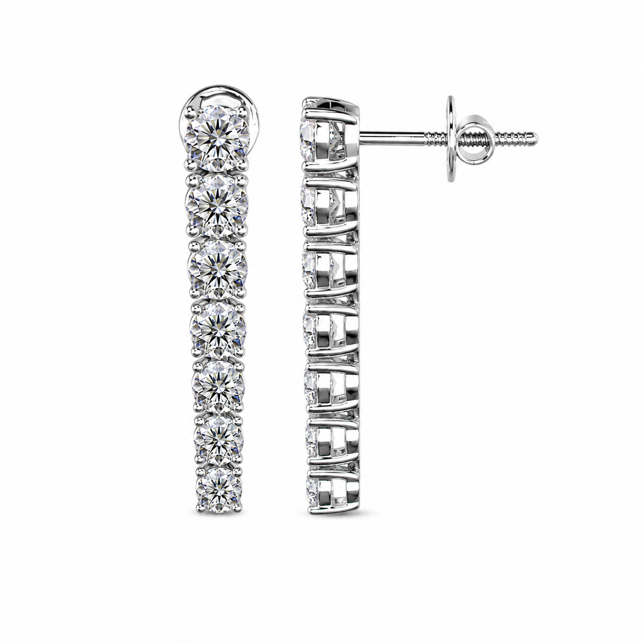 Round Diamond Danglers Earrings