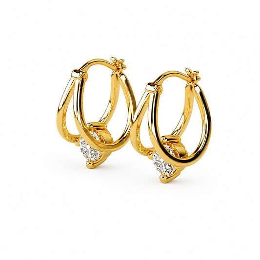 Round Diamond Hoop Earrings