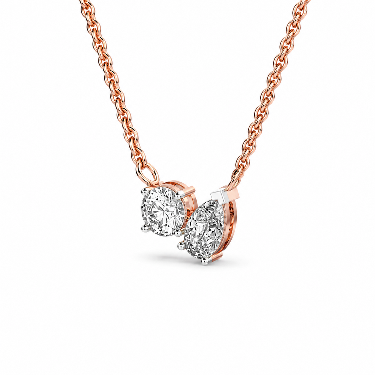 Glistening Toi Et Moi Pendant (With Chain)