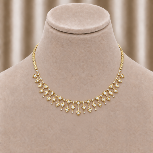 Aurora Triangle Diamond Cascade Necklace