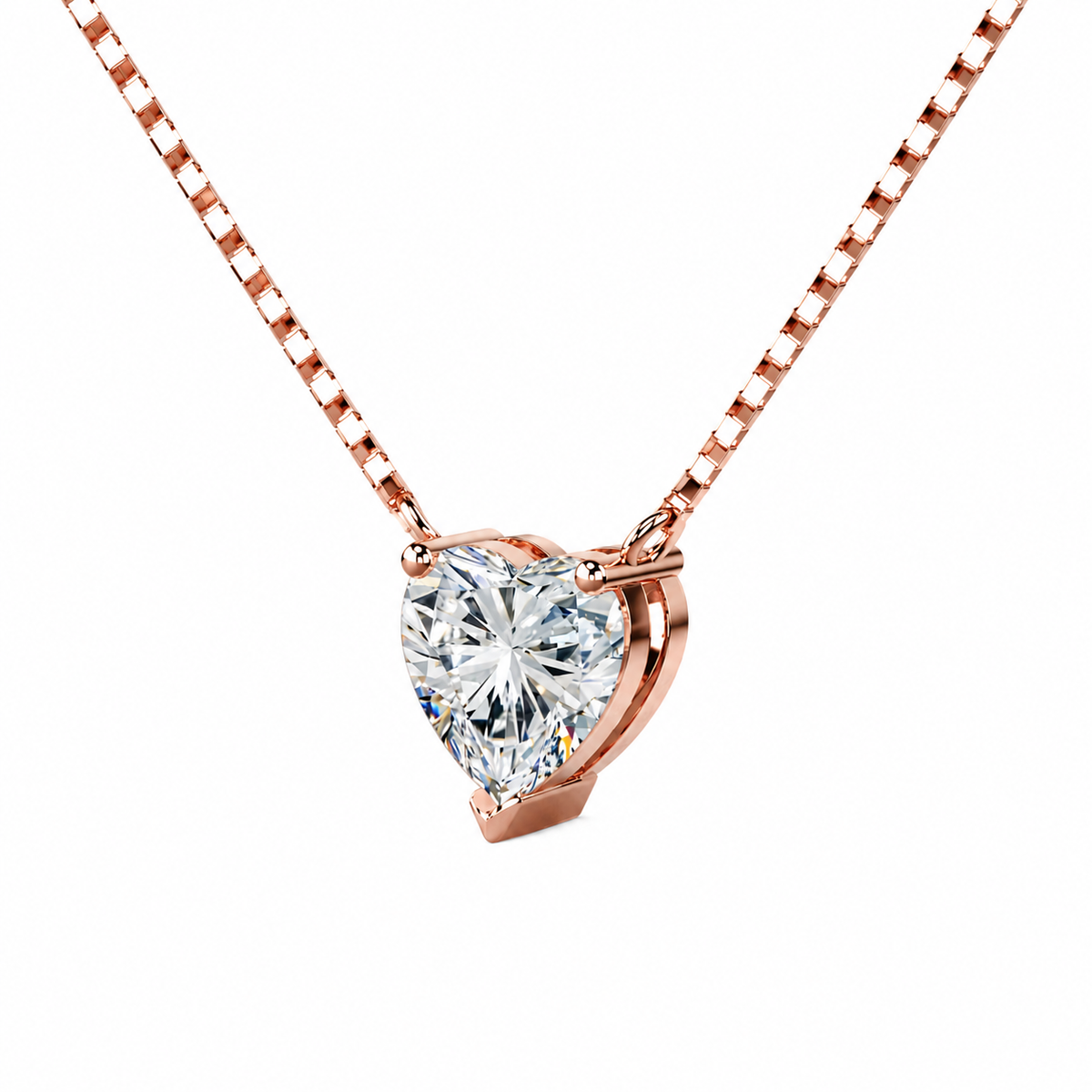 Heart Shaped Solitaire Necklace