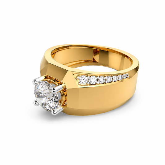Minimal Brilliance Men's Diamond Band Ring