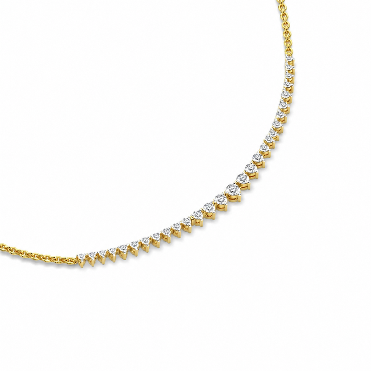 Graduated Line Diamond Necklace