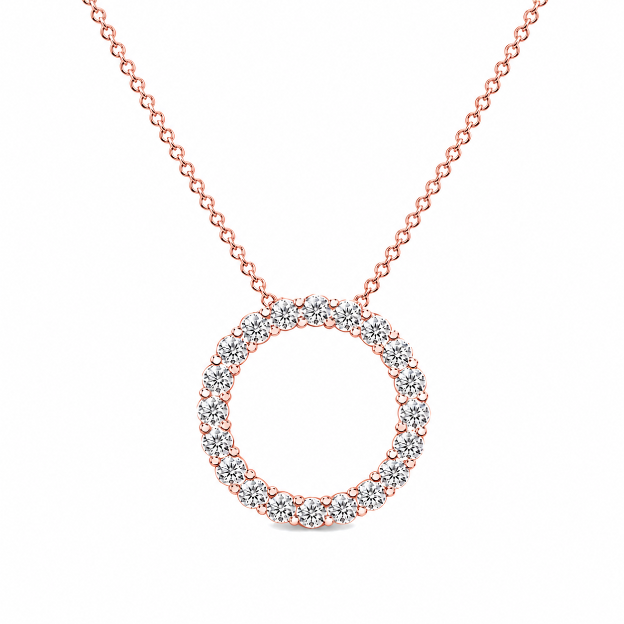 Diamond Open Circle Pendant Necklace