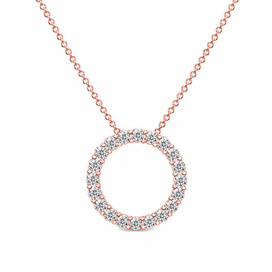 Diamond Open Circle Pendant Necklace