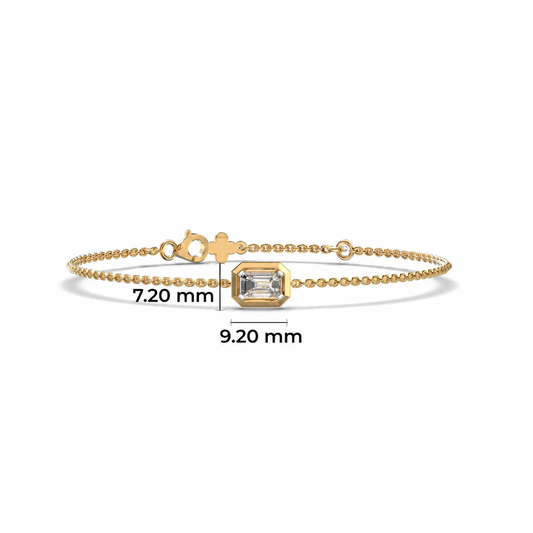 Minimal Everyday Emerald Diamond Bracelet