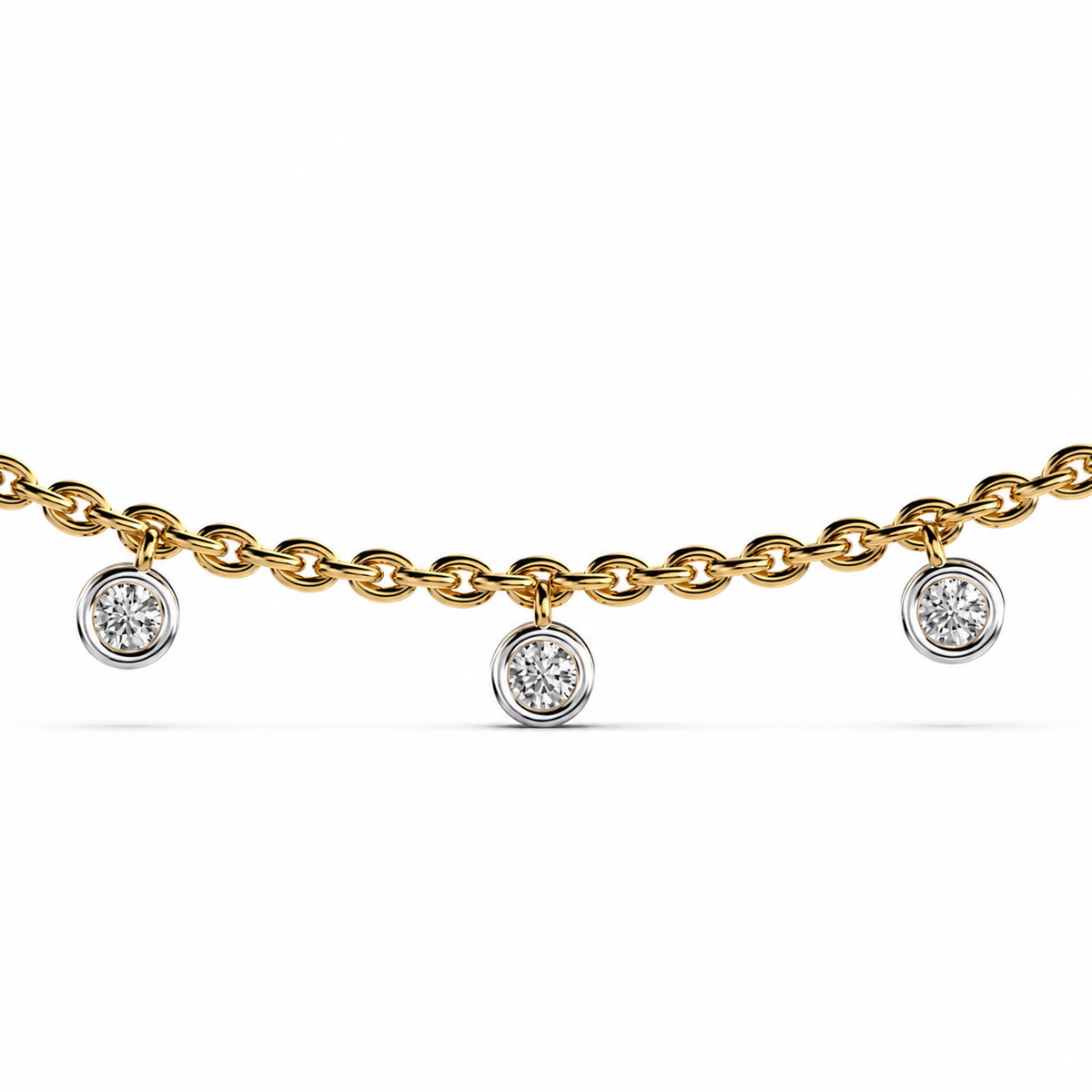 Beaded Elegance Diamond Pendant with Chain