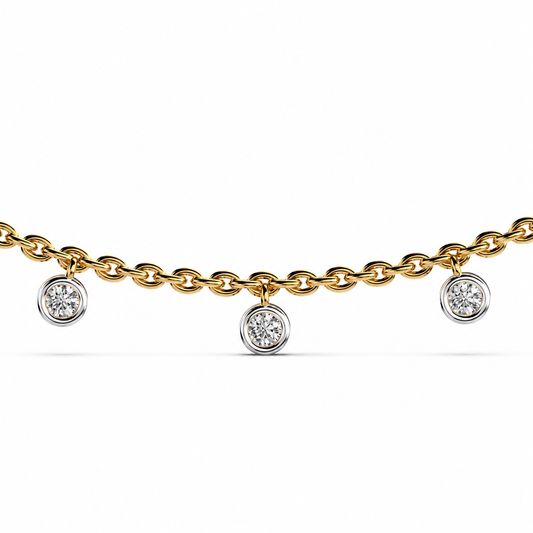 Beaded Elegance Diamond Pendant with Chain