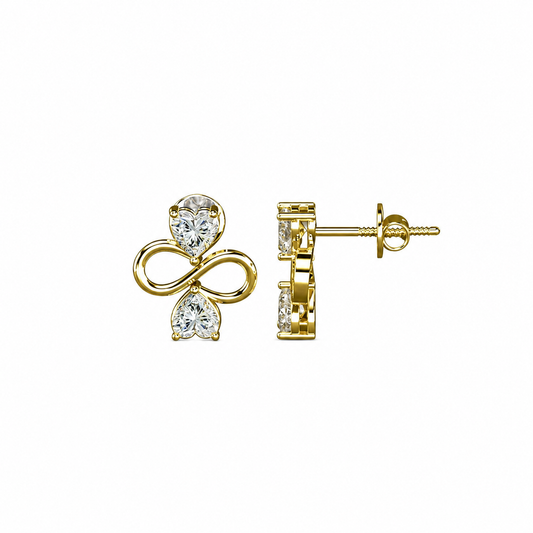 Heart Shape Diamond Infinity Studs