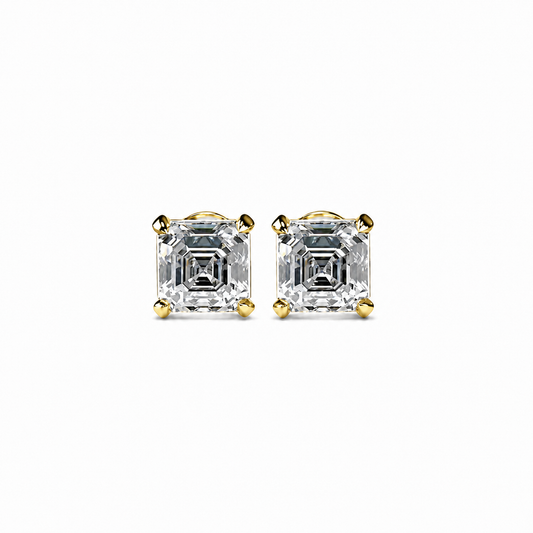 Asscher Cut Diamond Stud Earrings